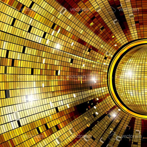 Golden Disco Ball Reflections Card Background